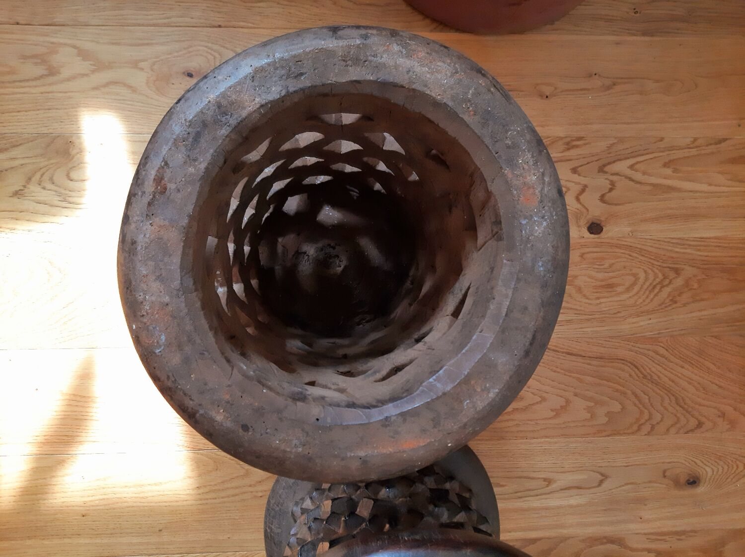 Set of 2 African Bamilike Cameroon stools, year 1950