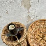 Vintage rattan tropical floor lamp