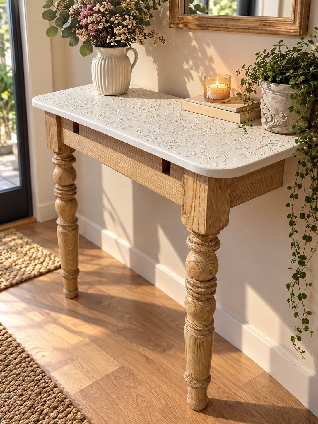 Console en chêne relookée
