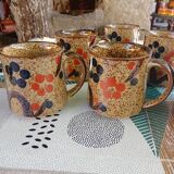 Six stoneware mugs