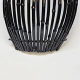 Large Vintage Black Bamboo Fruit Basket