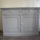 Buffet parisien 2 portes 2 tiroirs gris patiné