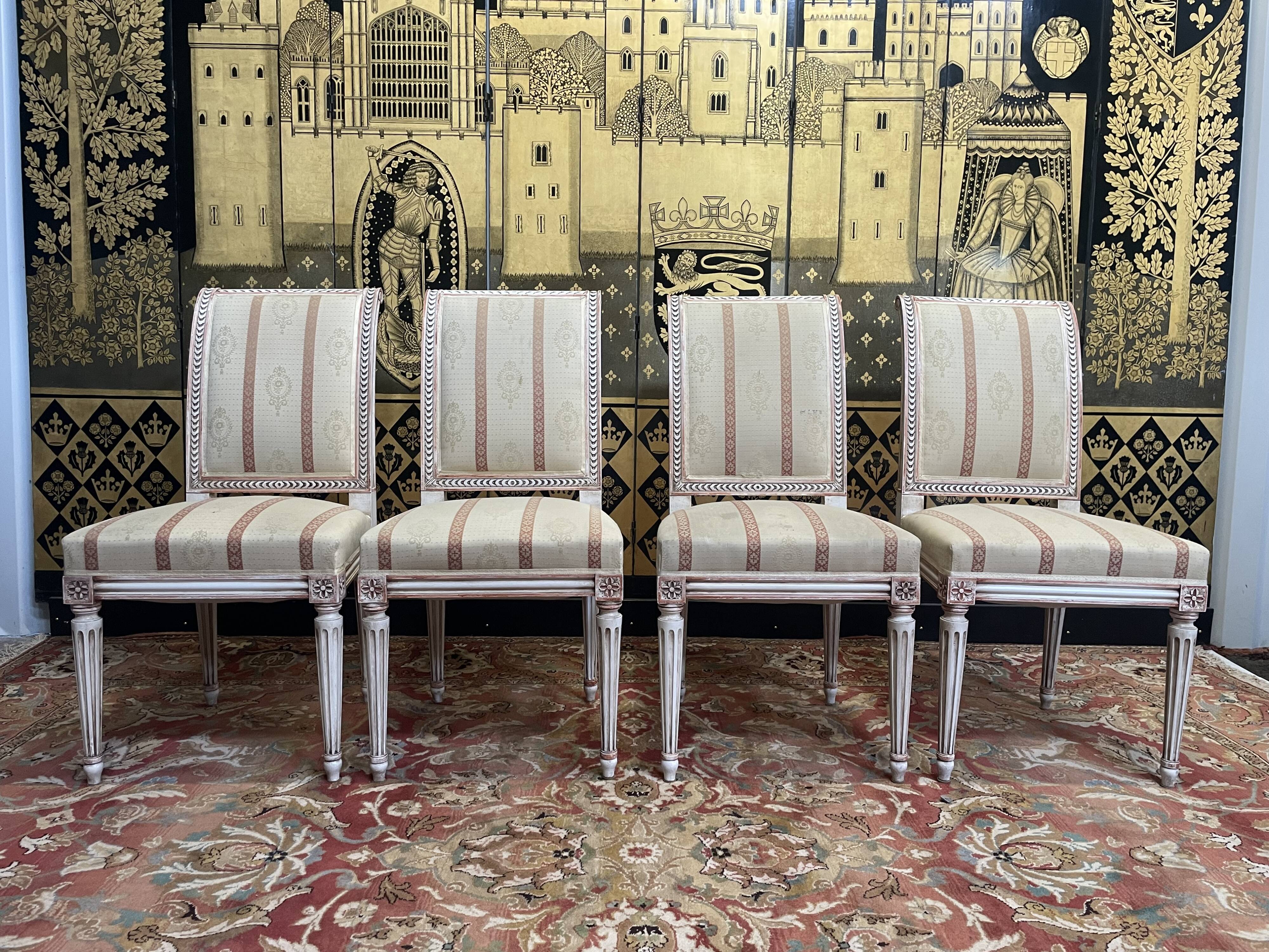 Suite of 4 Louis XVI style chairs