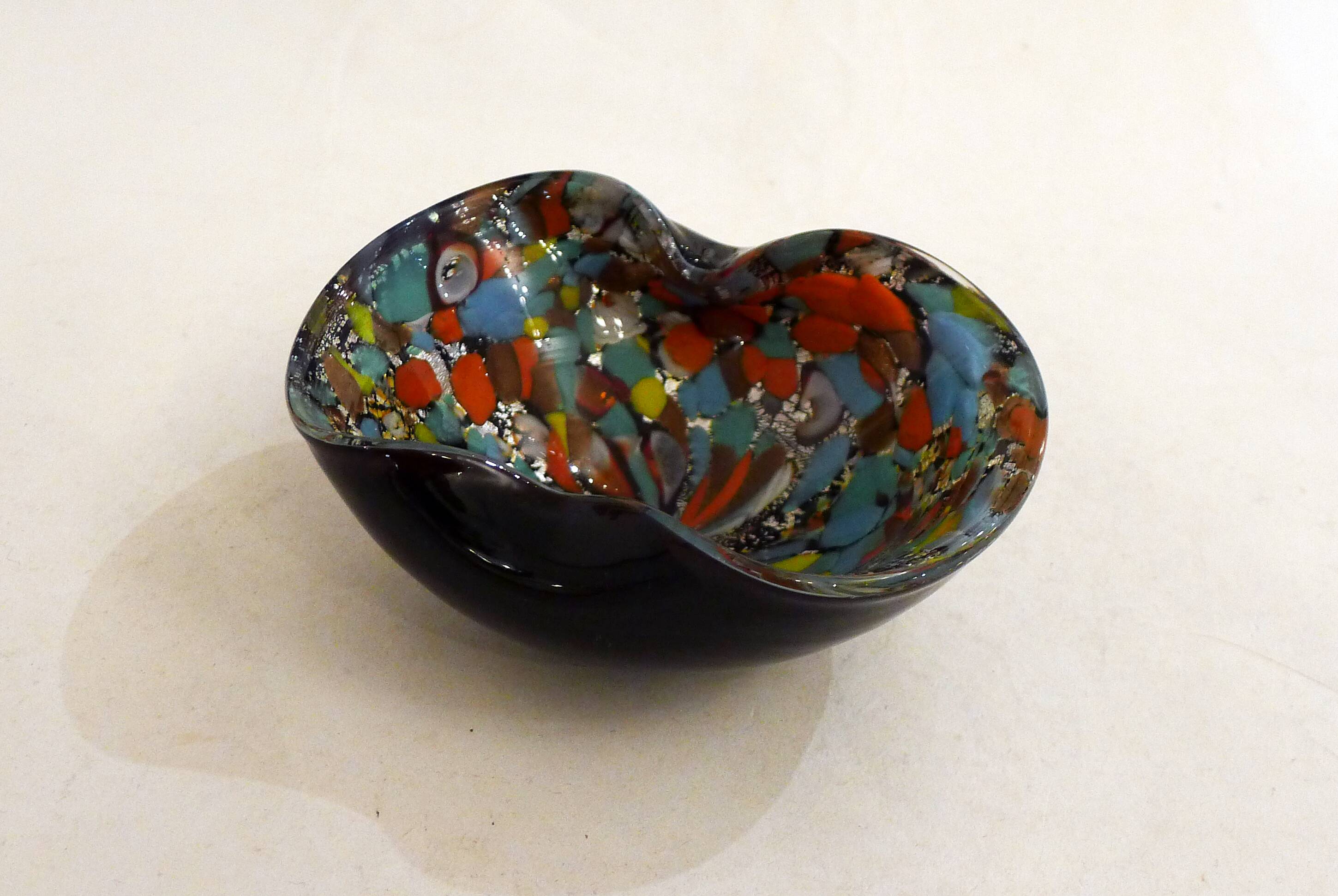 Cendrier Confettis en verre de Murano soufflé