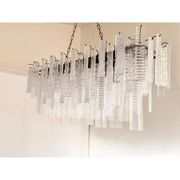 Contemporary Italian Rectangular Strip “Listelli” Murano Glass Chandelier b
