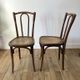 Set of 4 bistro chairs in curved wood of beech Luterma 30s