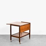 Midcentury Fold Up Drinks Trolley / Hostess In Teak.