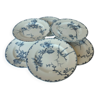 6 “Oxford” ironstone dessert plates from Choisy le Roi