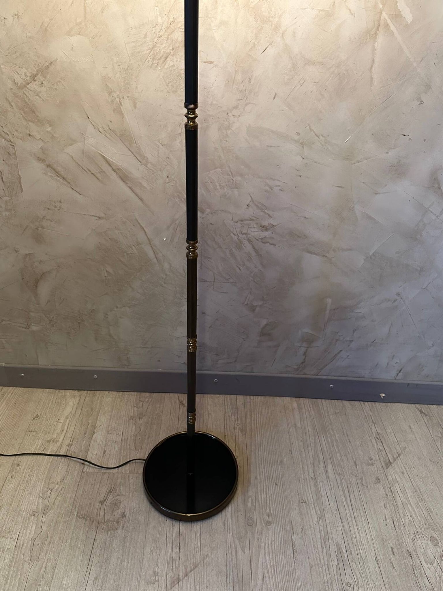 Brass and metal floor lamp