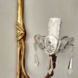 Wall lamp in gilded bronze and crystal louis XVI style