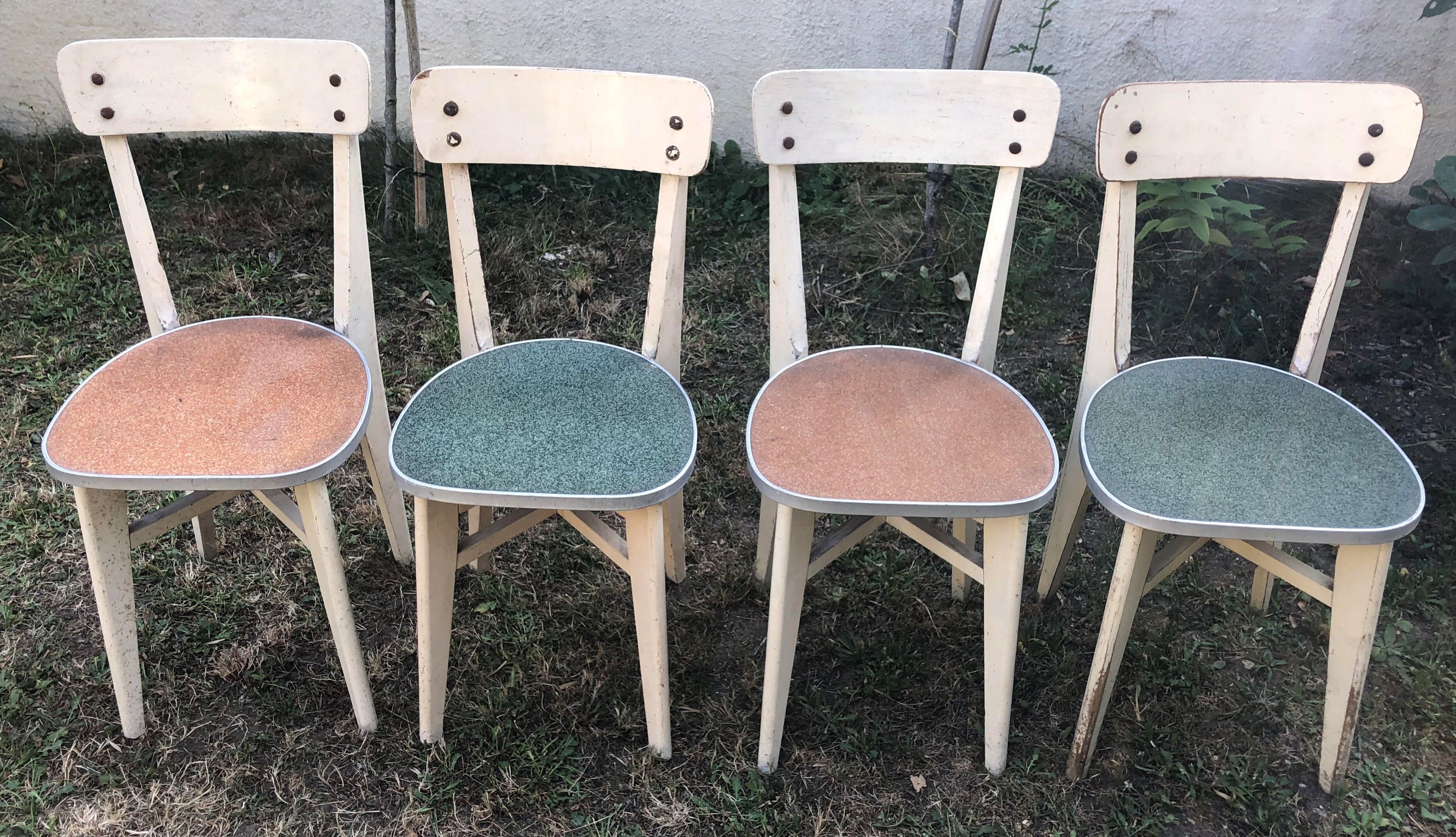 4 vintage bistro chairs from the 50s