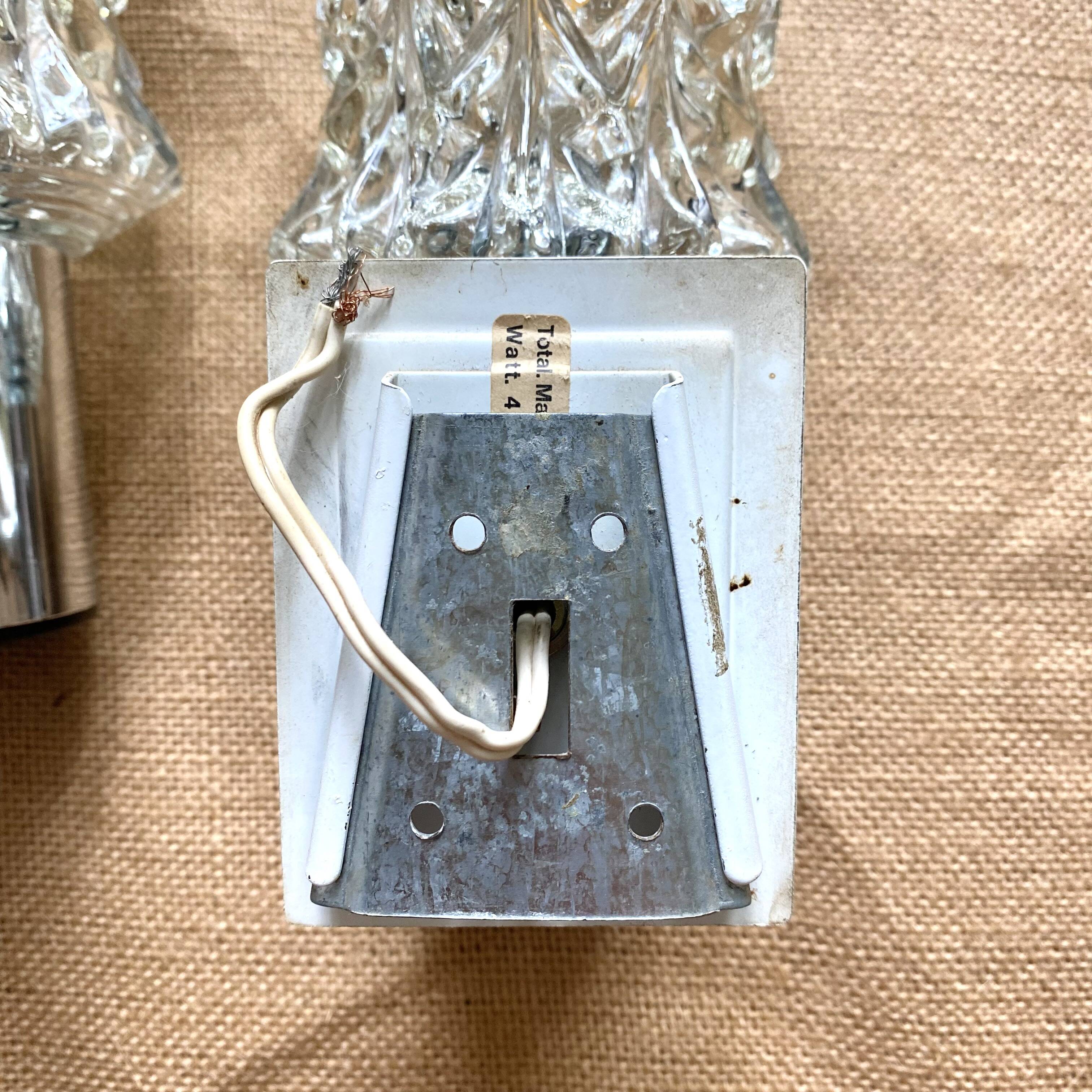 Pair of vintage chrome wall lights, 70s, Raak