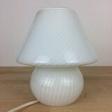 Lampe champignon verre blanc Murano