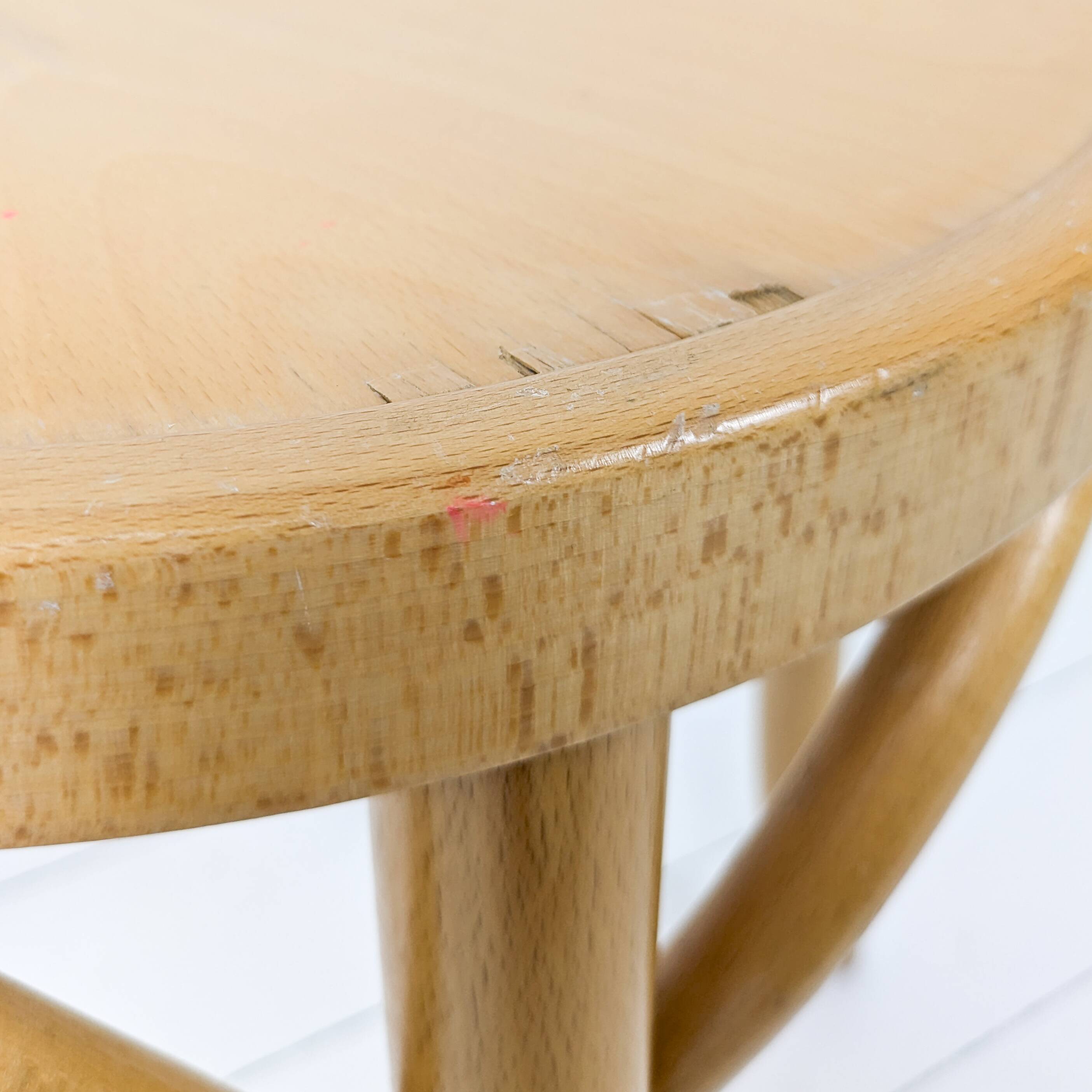 Mid Century Pouf Bois courbé Bois Pouf en bois Chevet Pouf à fleurs Skandi Scandinave D