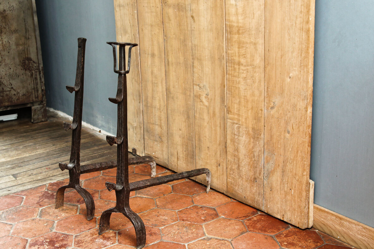 Pair of landiers, seventeenth century