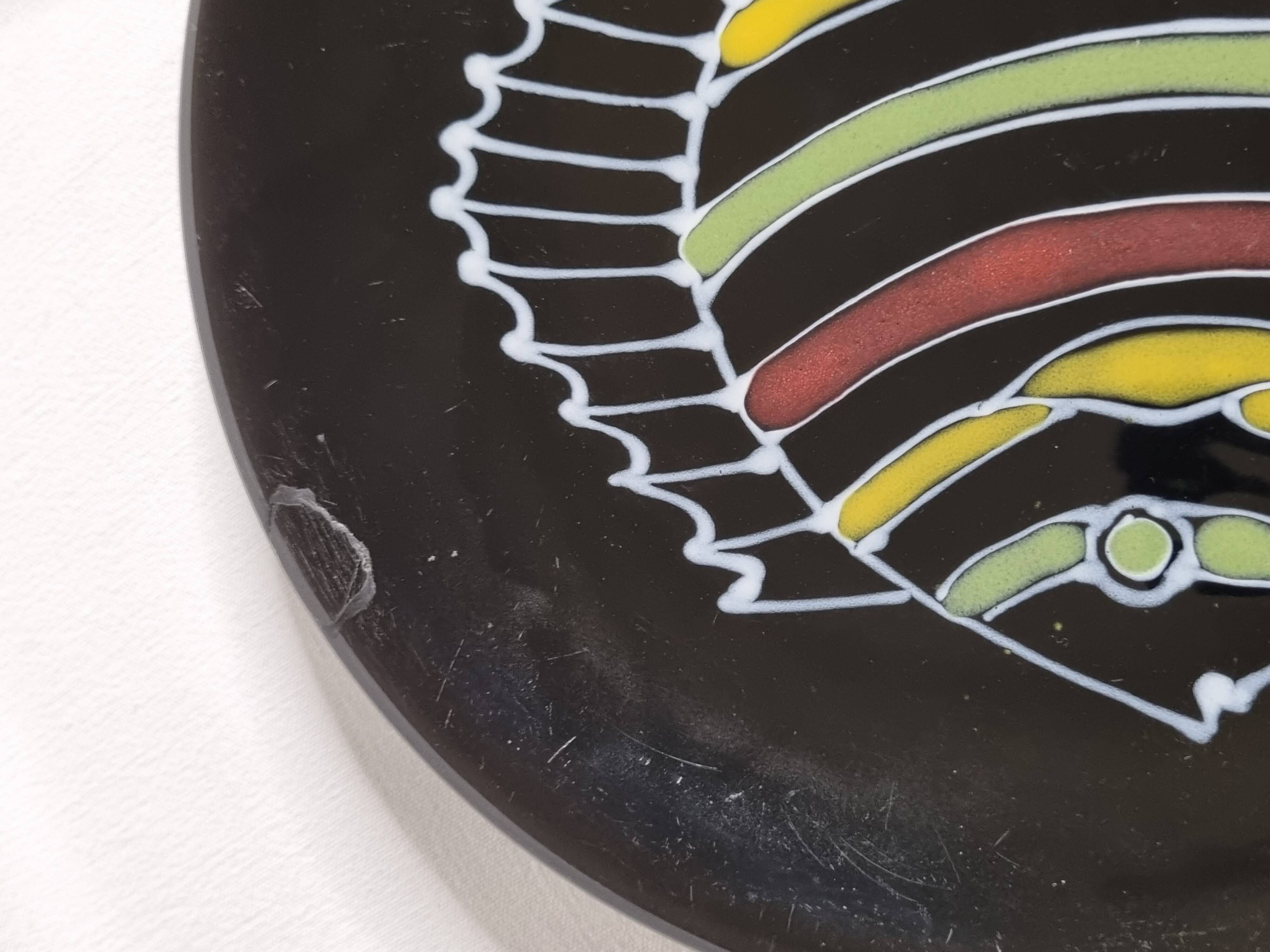 Set of 6 vintage plates with fish decoration after Robert Picault, 1960, 24 cm