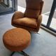 Fama lenny designer armchair and footrest