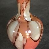 Vase soliflore in enamelled opaline decoration of pearly patterns 20 cm