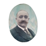 Old photo, large oval portrait 1936