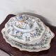 Important covered soup tureen and its stand in earthenware – Polychrome decoration