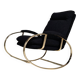 Modern mid-century rocking chair in brass by Guido Faleschini Black Boucle