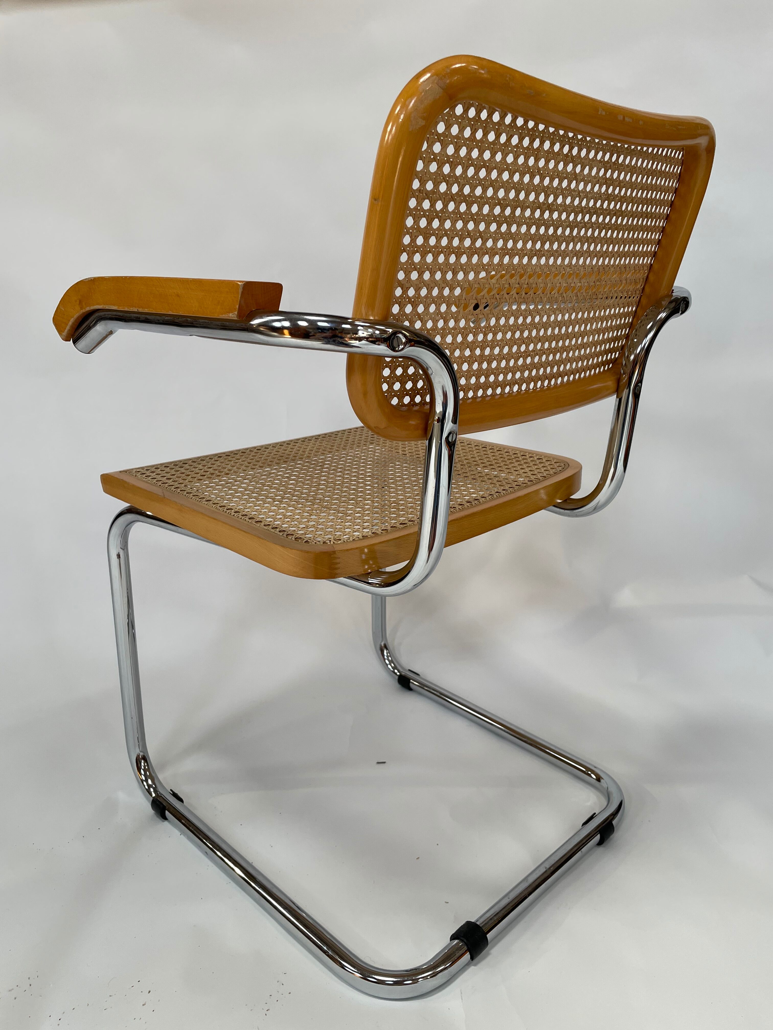 Chair model Cesca by Marcel Breuer with armrests B64