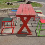 Brewery table and 6 stools
