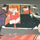 Two mirror frames Art-Deco style, silkscreened " Monte-Carlo " - France - 70's