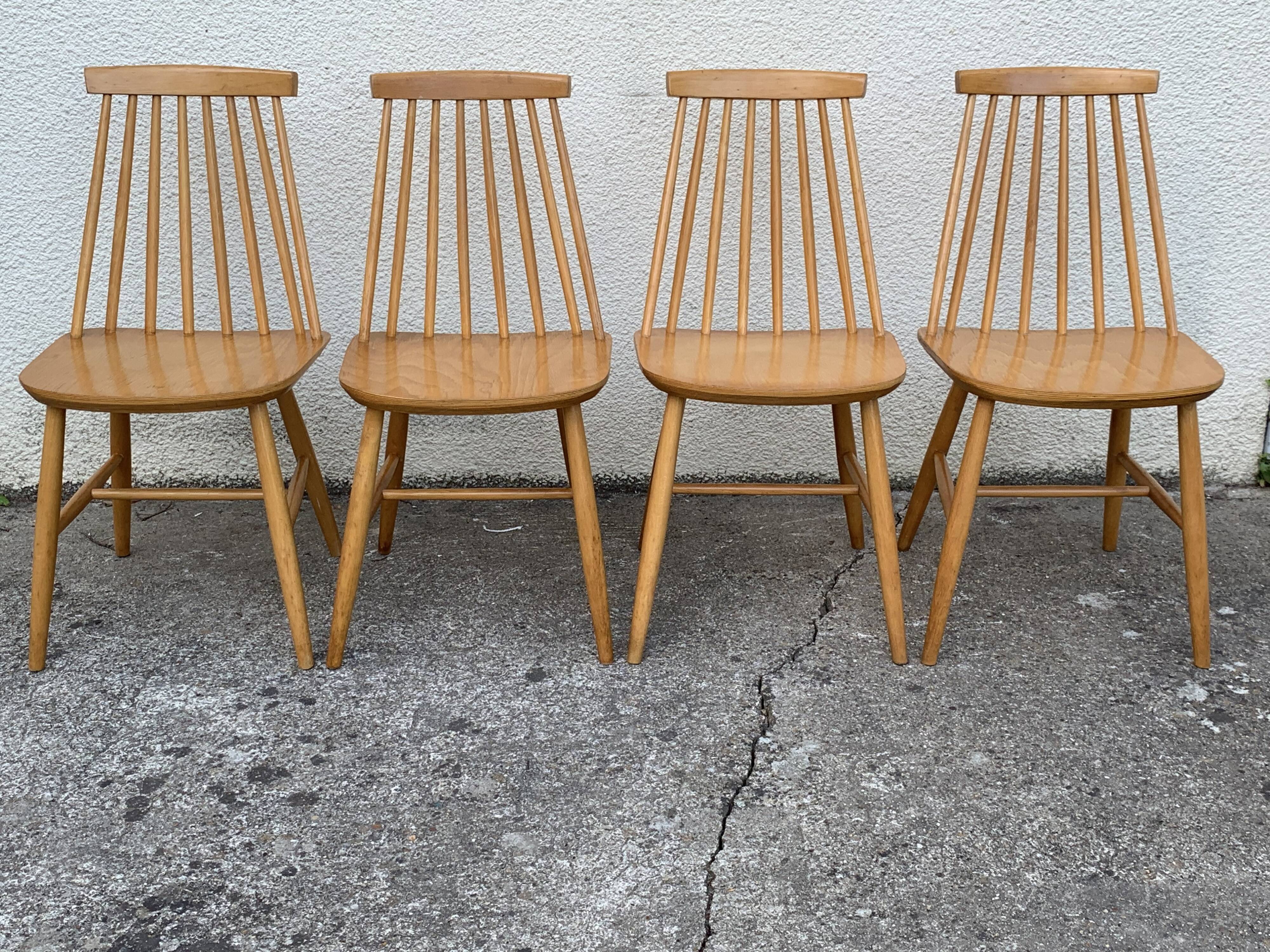 Chaises scandinaves Pinnstol ZPM Radomsko 1950