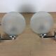 Paire d'appliques inda chrome et globe verre
