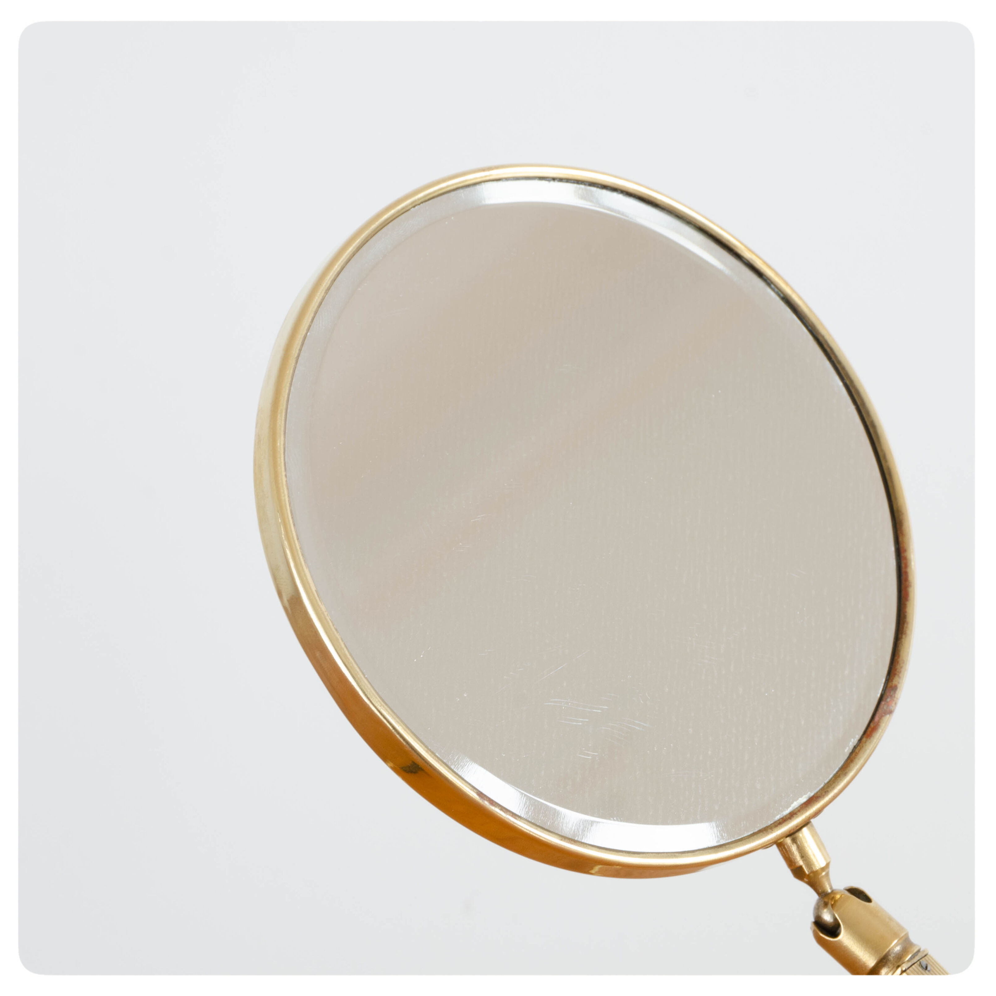 Old brass double sided mirror, France, Circa 1950