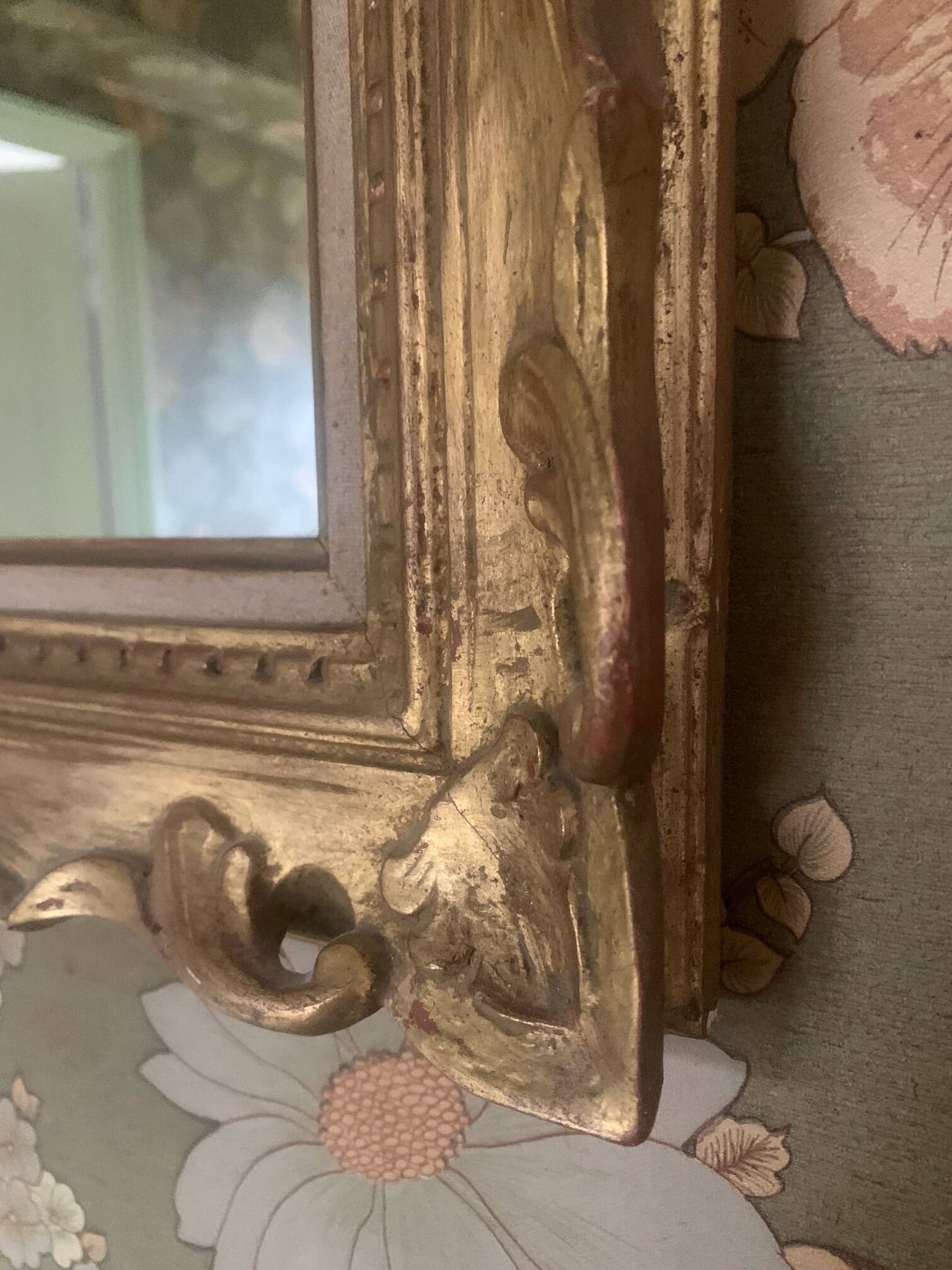 Miroir mural doré cadre Montparnasse vintage