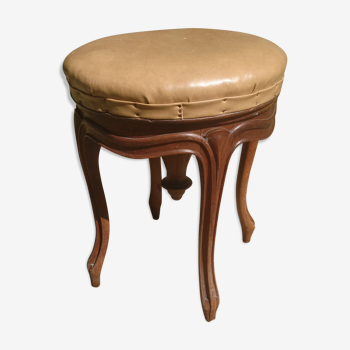 Adjustable leather piano stool
