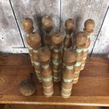 Old game of 9 skittles + vintage wooden ball