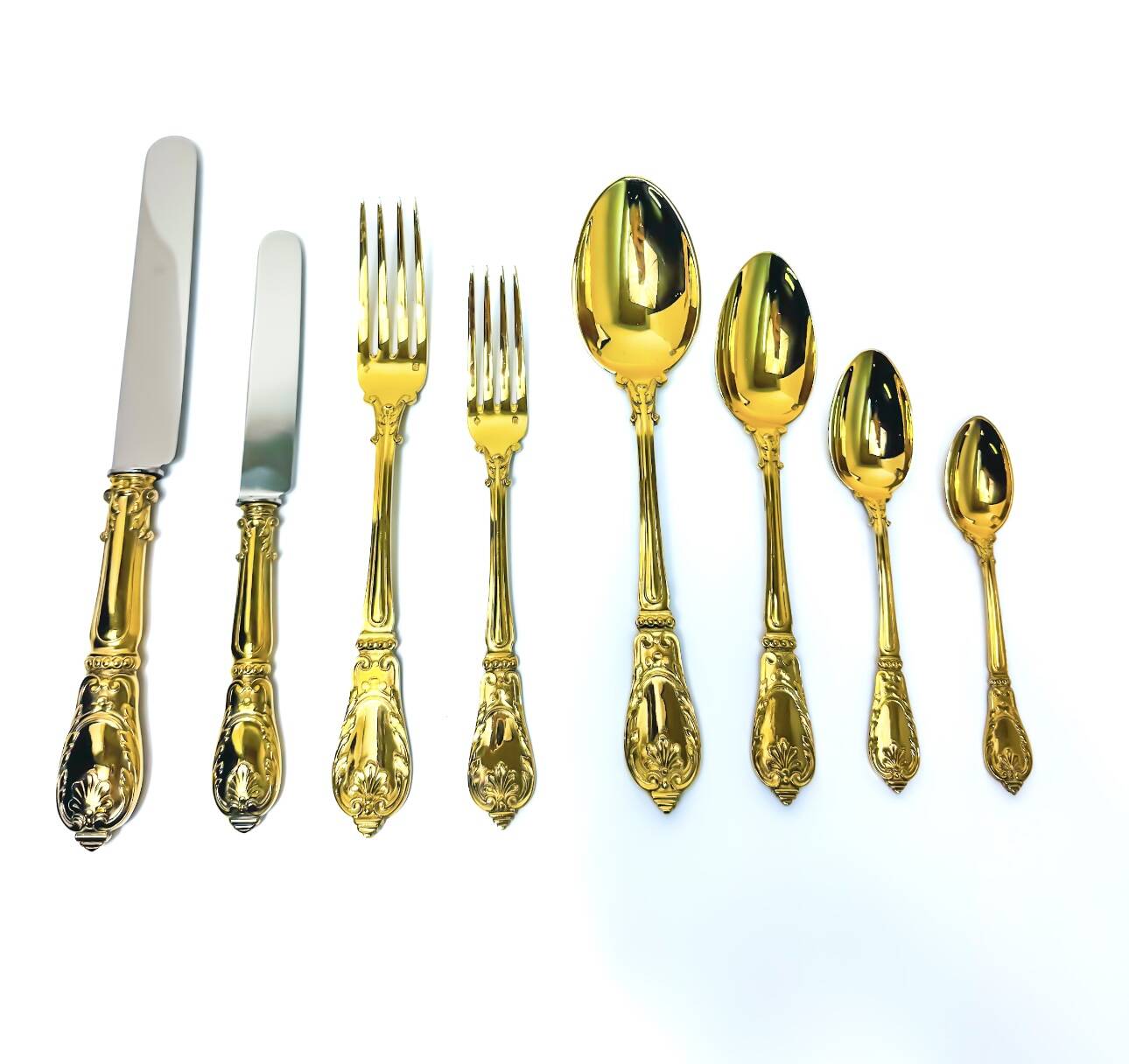 Prestige case for Odiot cutlery, solid silver and gold