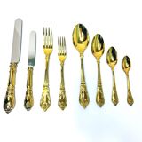 Prestige case for Odiot cutlery, solid silver and gold