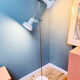Chrome and white metal floor lamp, circa 1970.