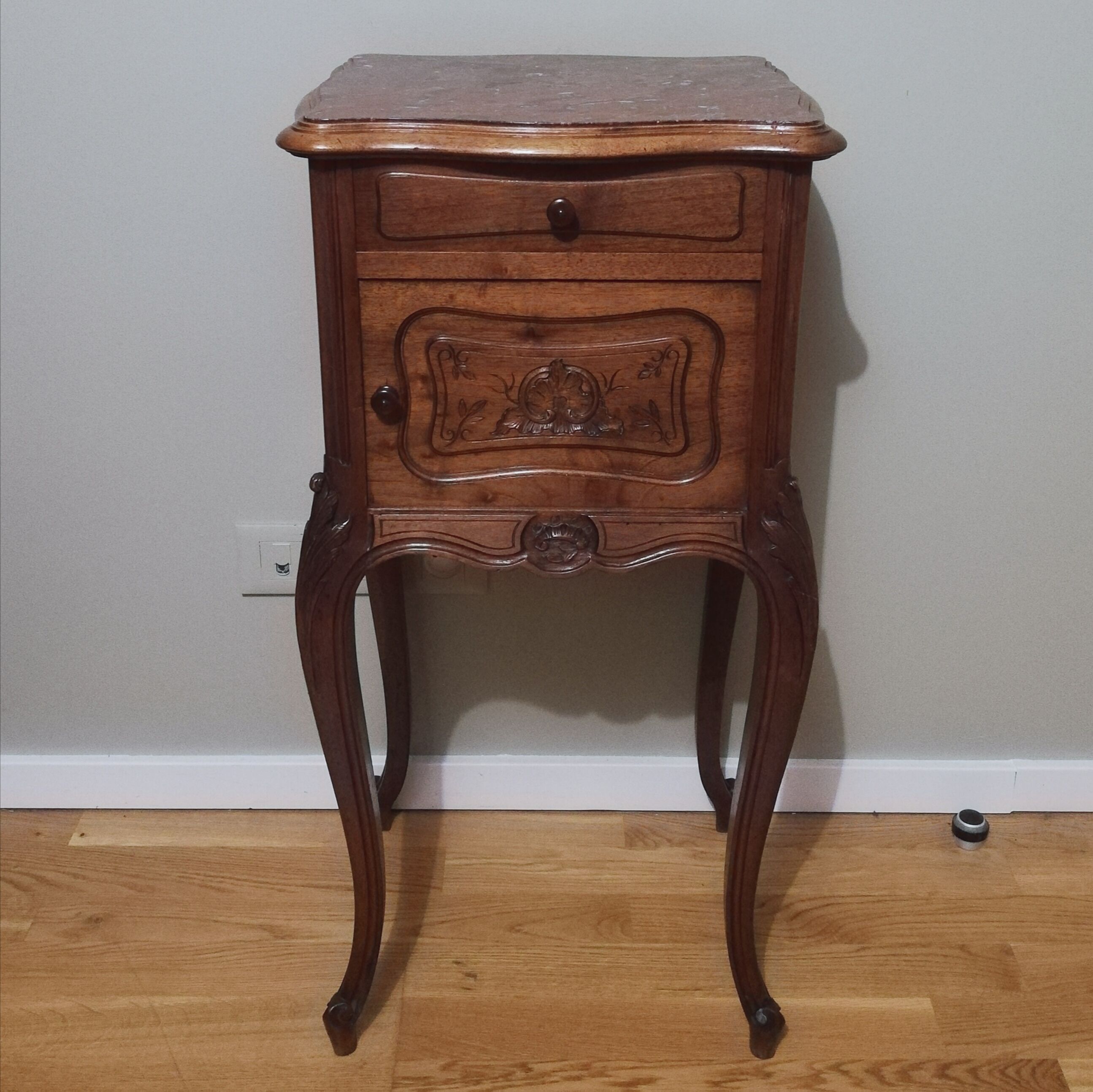 Louis XV style oak bedside table