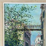 Italian artist, Venice Canal, original oil painting, 1960s, framed.