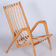 Grey mid century oak armchair by Jan Vanek 1950s Czechia