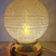Pink Clichy glass globe in touch lamp