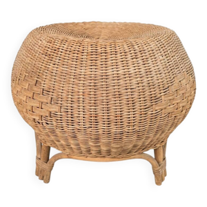 tabouret boule osier
