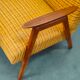 Fauteuil tchèque 1960 tissu jaune géométrique