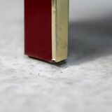 Coffee table Eric Maville glass brass plexiglass wood France, 70s. Small scratches. small