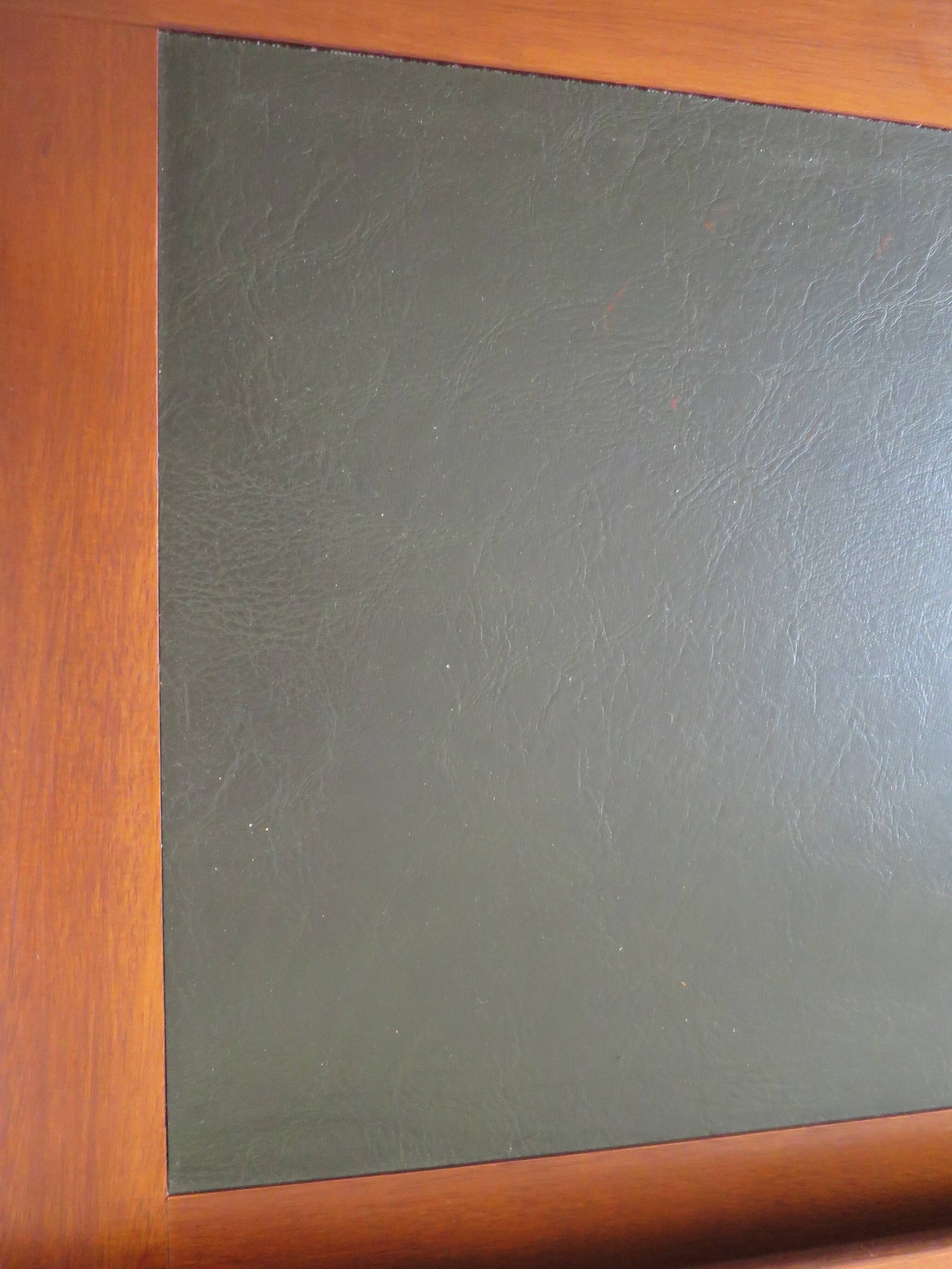 minister's desk - 2 drawers - solid wood - faux leather writing pad - Louis Philippe