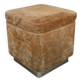 70s suede trunk pouf