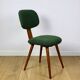 Vintage chair with green boucle backrest like Skoczek - set of 2 chairs