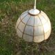 Suspension of old lampshade in mother-of-pearl and brass