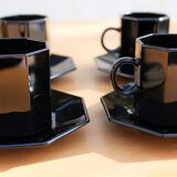 Set of 6 cups and under black vintage cups