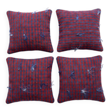 Lot de 4 housses de coussin kilim vintage 48x51 cm